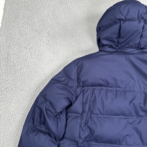 LL Bean Puffer Downtek Jacket Men Medium Reg Blue Removable Hood Pertex 295958 - Picture 15 of 16